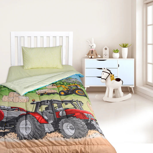 TRACKTOR - Exports Cotton Kids Printed Comforter Set 3 Piece