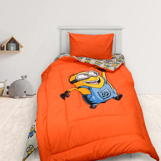 MINION - Exports Cotton Kids Printed Comforter Set 3 Piece