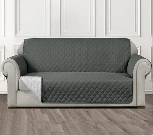 ULTRASONIC QUOLTED SOFA COVER ( GREY )