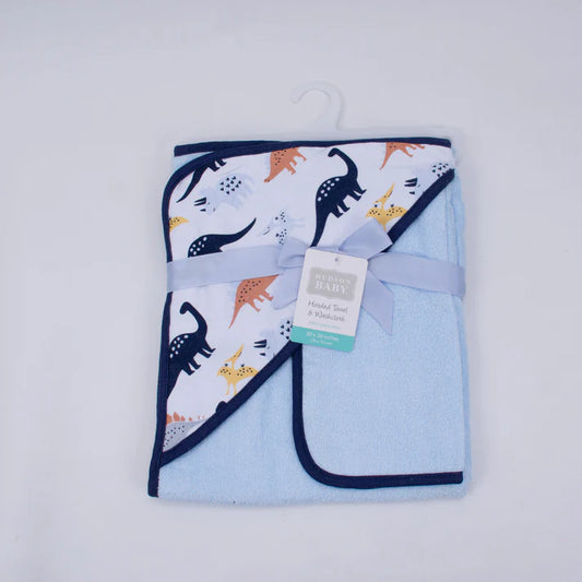 Hudson Baby - 100% Cotton Terry Hooded Towel & Wash Cloth