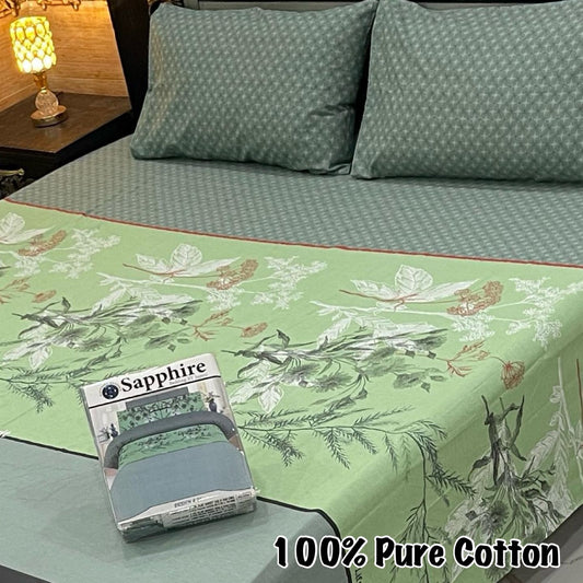 LUXURY KING SIZE PURE COTTON PRINTED 3PC BEDSHEET