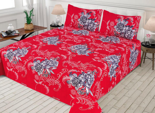 LUXURY KING SIZE CRYSTAL COTTON PRINTED 3PC BEDSHEET