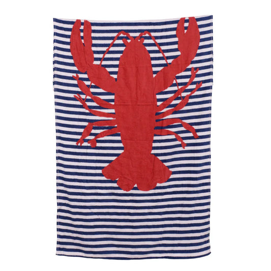 LOBSTER - Velvet Printed Kids Towel Exports Leftover 100% Cotton