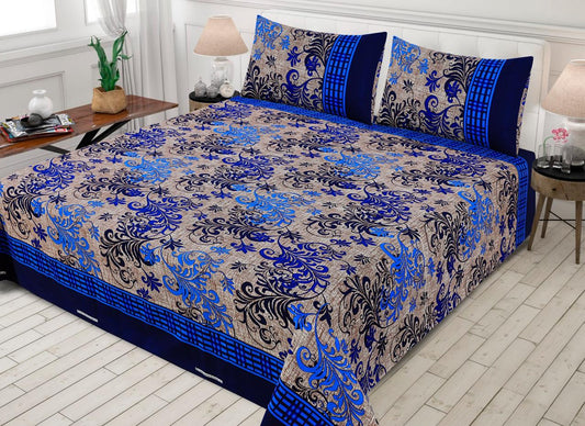 LUXURY KING SIZE CRYSTAL COTTON PRINTED 3PC BEDSHEET