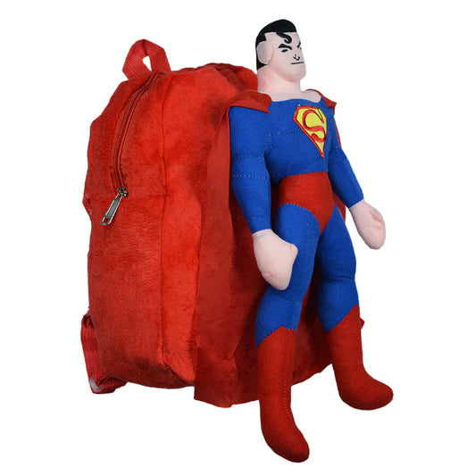 Super Man - Kids Bag Kids Zipper Bag Backpack with Stuff Toy