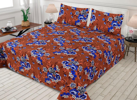 LUXURY KING SIZE CRYSTAL COTTON PRINTED 3PC BEDSHEET