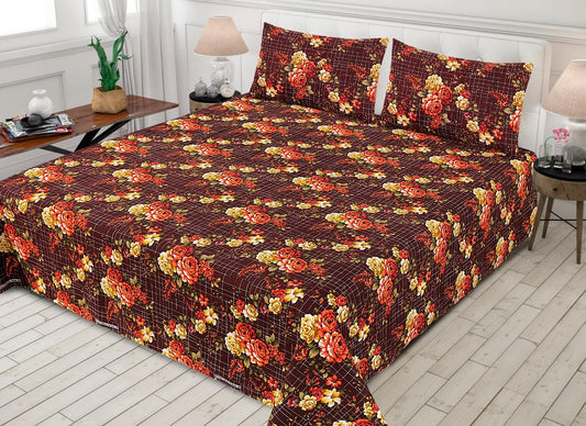 LUXURY KING SIZE CRYSTAL COTTON PRINTED 3PC BEDSHEET