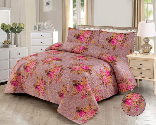 LUXURY QUILTED PRINTED BEDSPREAD 3PC