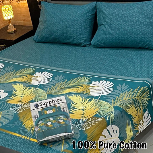 LUXURY KING SIZE PURE COTTON PRINTED 3PC BEDSHEET