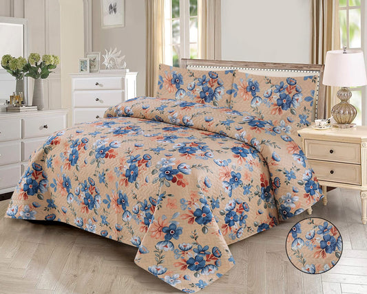 LUXURY QUILTED PRINTED BEDSPREAD 3PC