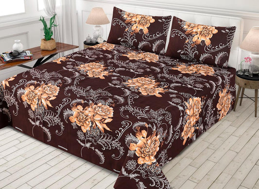 LUXURY KING SIZE CRYSTAL COTTON PRINTED 3PC BEDSHEET