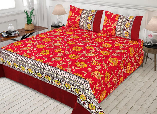 LUXURY KING SIZE CRYSTAL COTTON PRINTED 3PC BEDSHEET