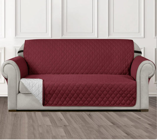 ULTRASONIC QUOLTED SOFA COVER ( MEHROON )