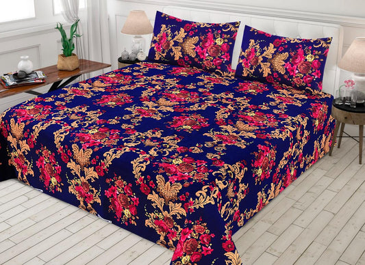 LUXURY KING SIZE CRYSTAL COTTON PRINTED 3PC BEDSHEET