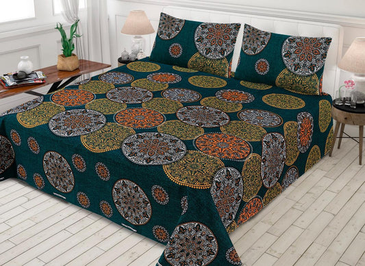 LUXURY KING SIZE CRYSTAL COTTON PRINTED 3PC BEDSHEET