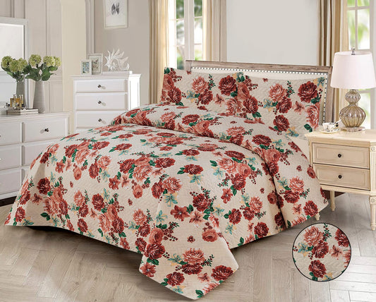 LUXURY QUILTED PRINTED BEDSPREAD 3PC