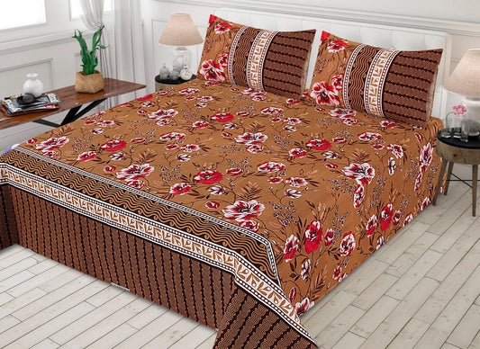 LUXURY KING SIZE CRYSTAL COTTON PRINTED 3PC BEDSHEET