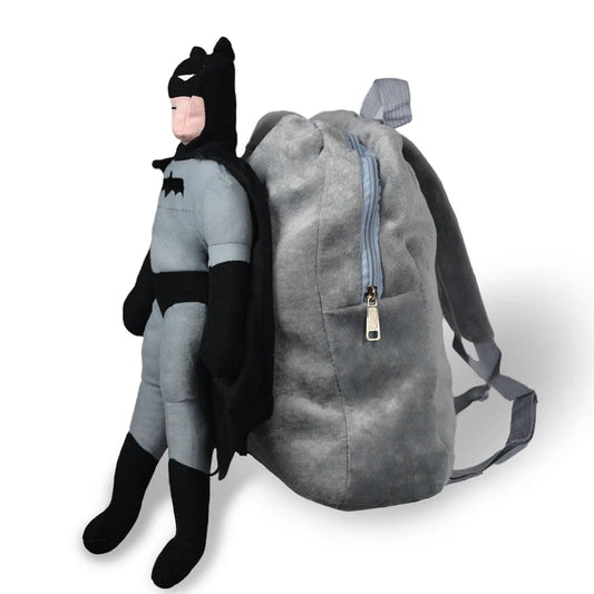 Bat Man - Kids Bag Kids Zipper Bag Backpack with Stuff Toy