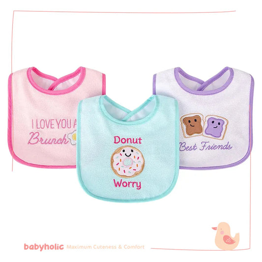 Hudson Baby - Soft & Absorbent Baby Bib Set Pack of 3 Donu