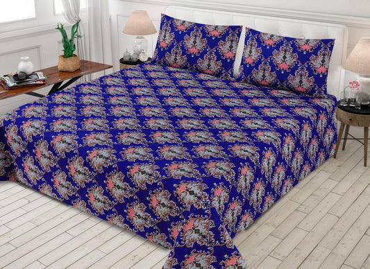 LUXURY KING SIZE CRYSTAL COTTON PRINTED 3PC BEDSHEET