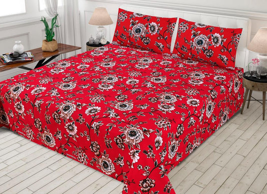 LUXURY KING SIZE CRYSTAL COTTON PRINTED 3PC BEDSHEET