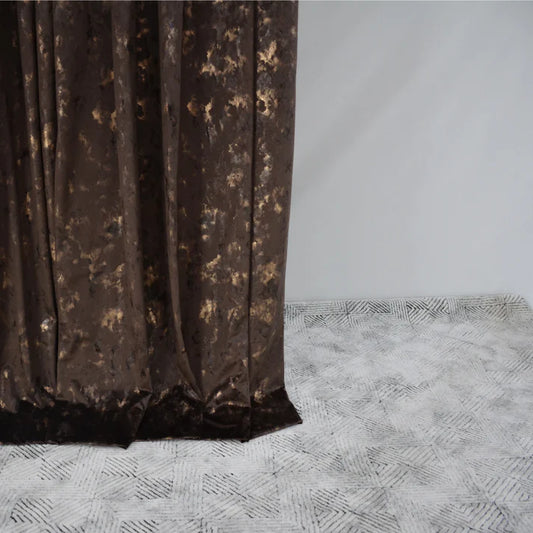 CHOCOLATE - Imported Leather Velvet Curtain Pair