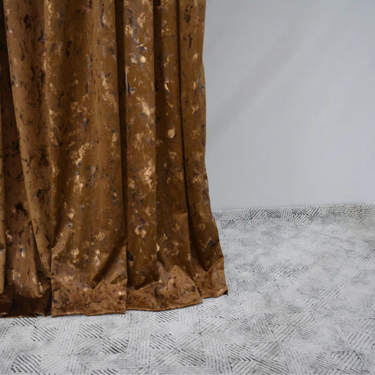 COFFEE - Imported Leather Velvet Curtain Pair