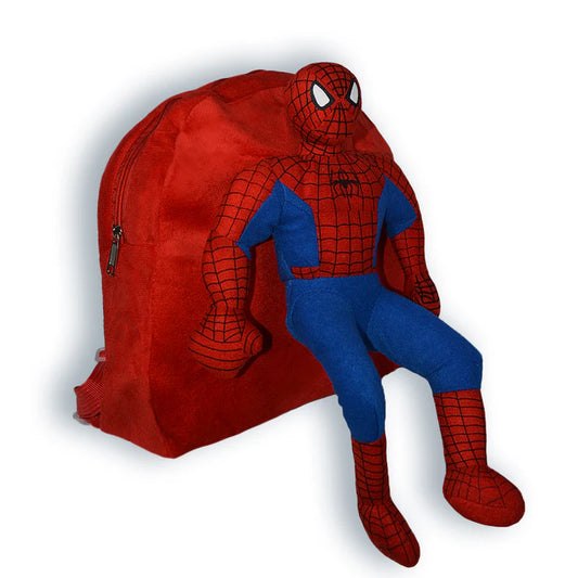 Spider Man - Kids Bag Kids Zipper Bag Backpack with Stuff Toy