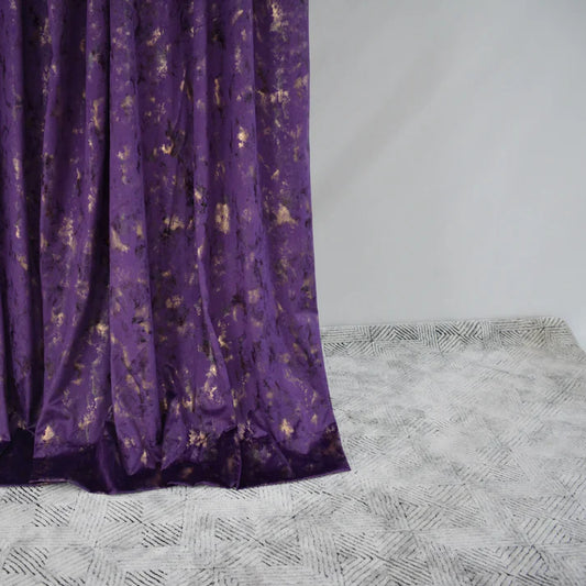 PURPLE - Imported Leather Velvet Curtain Pair