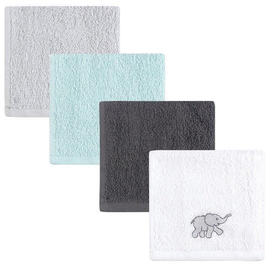 Luvable Friends - 100% Cotton Terry Imported Washcloths Pack of 4