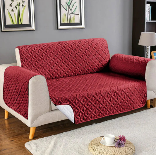 ULTRASONIC MICROFIBER SOFA COVER MEHROON