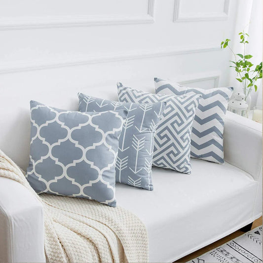 Fokusent Gray Linning Cushion Covers Pack 4