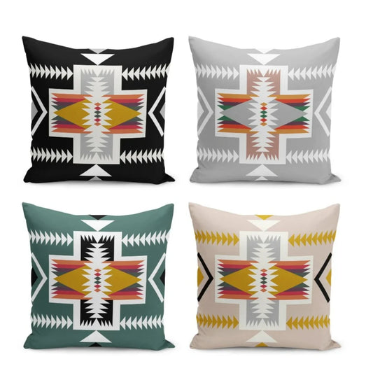 Aztec Patterned Cushion Covers pack of 4