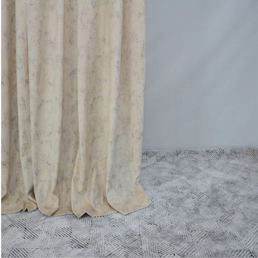 WHITE - Imported Leather Velvet Curtain Pair