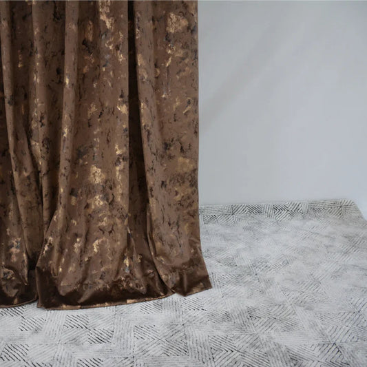 WOOD - Imported Leather Velvet Curtain Pair