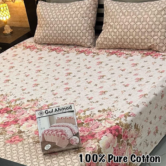 LUXURY KING SIZE PURE COTTON PRINTED 3PC BEDSHEET