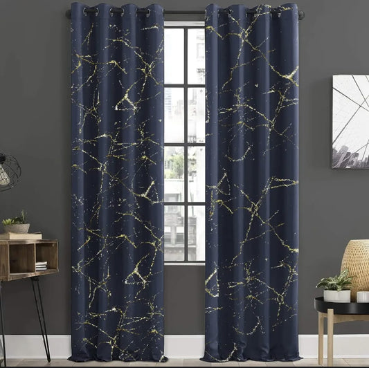 EXPORT GOLDEN SPARKELS TEXTURE CURTAINS PAIR