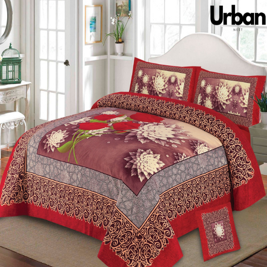 LUXURY 4PCS 3-D PANNEL BEDSHEET