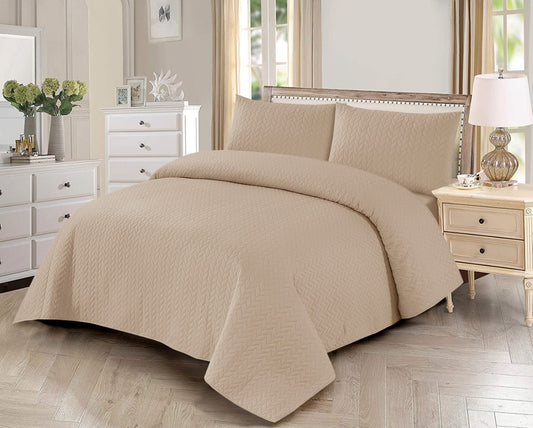 LUXURY QUILTED BEDSPREAD 3PC