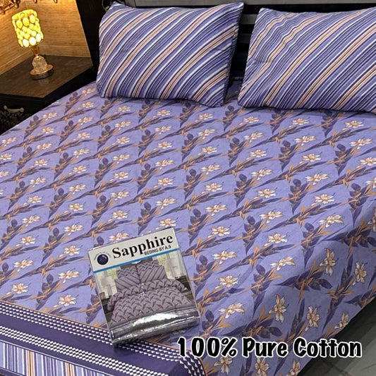 LUXURY KING SIZE PURE COTTON PRINTED 3PC BEDSHEET