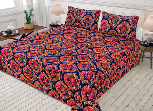 LUXURY KING SIZE CRYSTAL COTTON PRINTED 3PC BEDSHEET