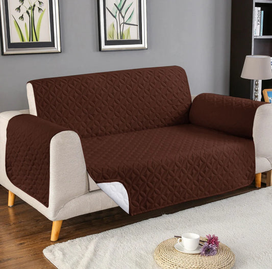 ULTRASONIC MICROFIBER SOFA COVER BROWN