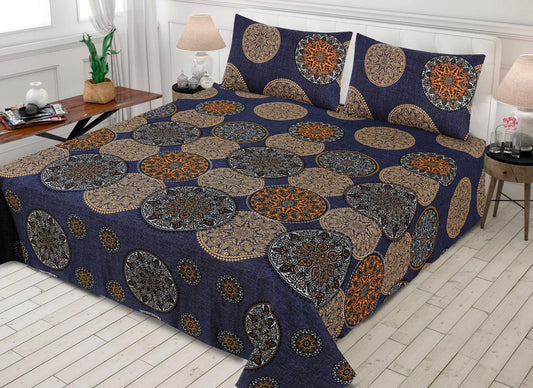 LUXURY KING SIZE CRYSTAL COTTON PRINTED 3PC BEDSHEET