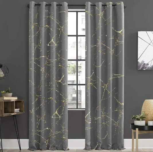 EXPORT GOLDEN SPARKELS TEXTURE CURTAINS PAIR