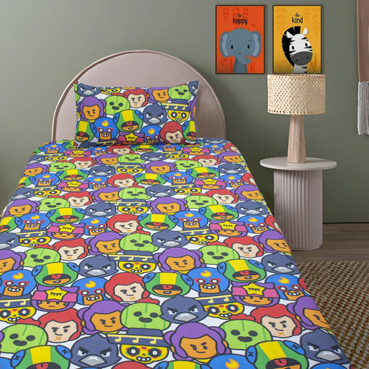 BOT FACE - Kids Exports Cotton Single Bedsheet