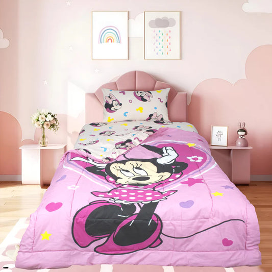 Minnie Mouse - Exports Cotton Kids Printed Comforter Set 3 Piece