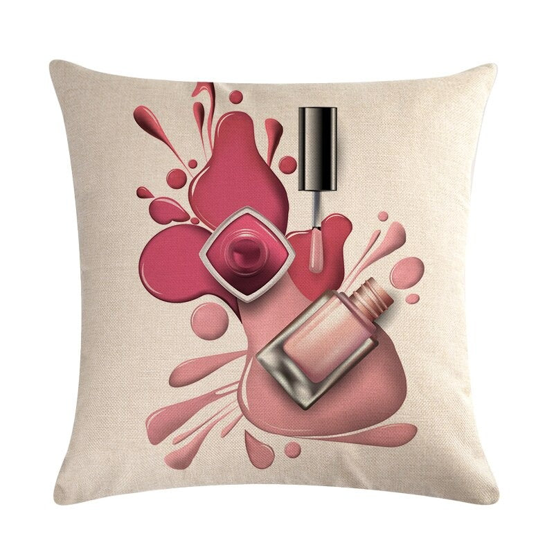 Flower Lipstick Bottle Makeup Cushion Covers