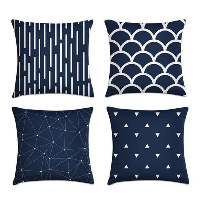 Navy Blue Cushions Covers Pack 4