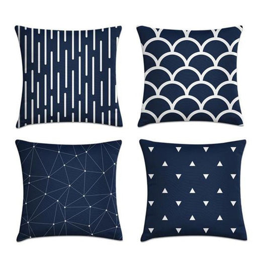 Navy Blue Cushions Covers Pack 4