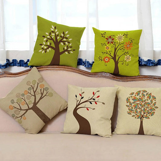 Green Plant Tree Cushion Covers Pack 5